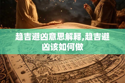 趋吉避凶意思解释,趋吉避凶该如何做