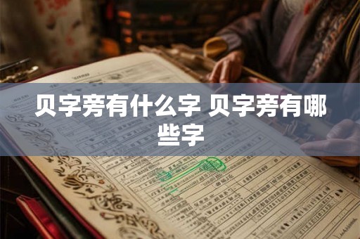 贝字旁有什么字 贝字旁有哪些字