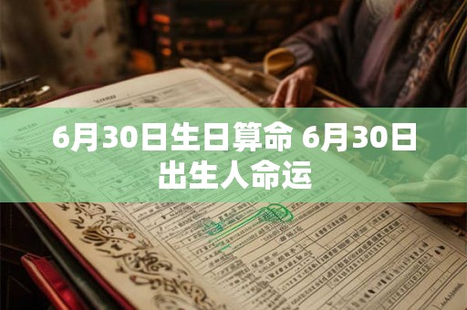 6月30日生日算命 6月30日出生人命运