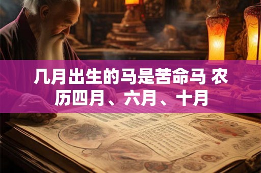 几月出生的马是苦命马 农历四月、六月、十月