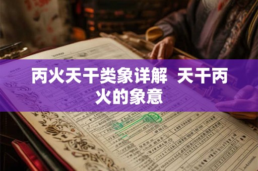 丙火天干类象详解  天干丙火的象意