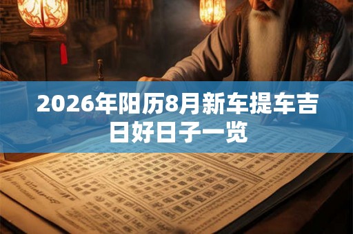 2026年阳历8月新车提车吉日好日子一览
