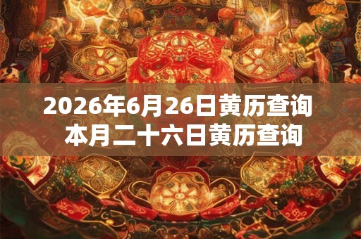 2026年6月26日黄历查询 本月二十六日黄历查询 2026年6月26日黄历查询 本月二十六日黄历查询