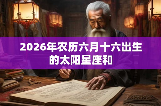 2026年农历六月十六出生的太阳星座和