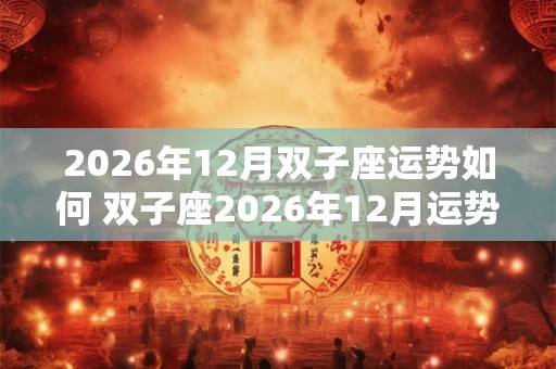 2026年12月双子座运势如何 双子座2026年12月运势详解