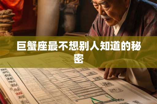 巨蟹座最不想别人知道的秘密