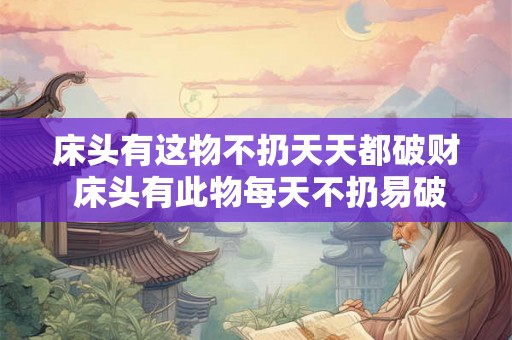 床头有这物不扔天天都破财 床头有此物每天不扔易破财