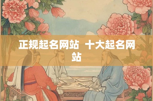 正规起名网站  十大起名网站