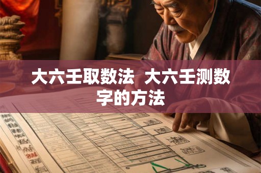 大六壬取数法  大六壬测数字的方法