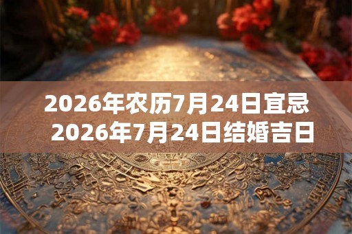 2026年农历7月24日宜忌  2026年7月24日结婚吉日