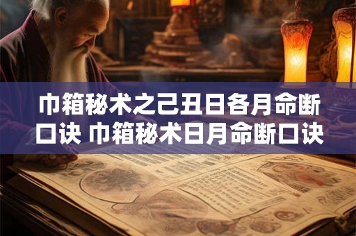 巾箱秘术之己丑日各月命断口诀 巾箱秘术日月命断口诀