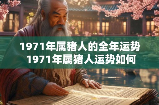 1971年属猪人的全年运势 1971年属猪人运势如何