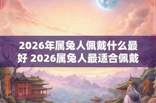 2026年属兔人佩戴什么最好 2026属兔人最适合佩戴什么