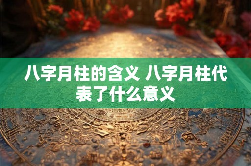 八字月柱的含义 八字月柱代表了什么意义