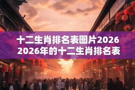 十二生肖排名表图片2026 2026年的十二生肖排名表图片是什么
