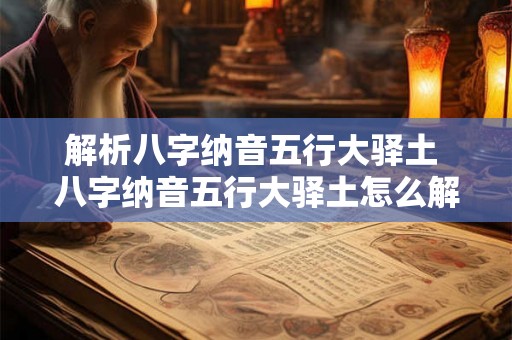 解析八字纳音五行大驿土 八字纳音五行大驿土怎么解