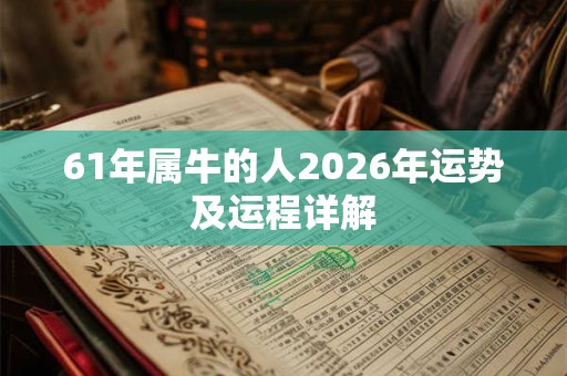 61年属牛的人2026年运势及运程详解