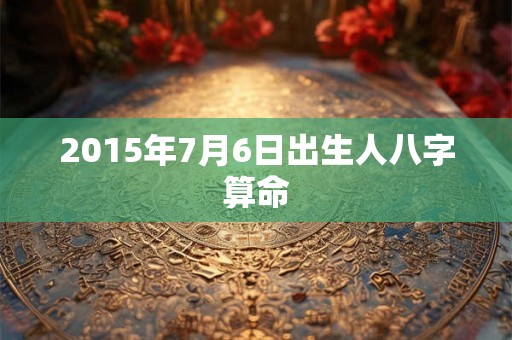 2015年7月6日出生人八字算命