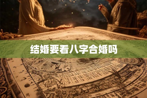 结婚要看八字合婚吗