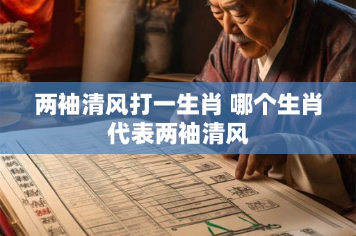 两袖清风打一生肖 哪个生肖代表两袖清风