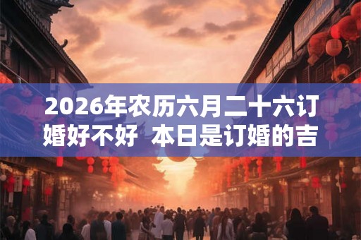2026年农历六月二十六订婚好不好  本日是订婚的吉日吗