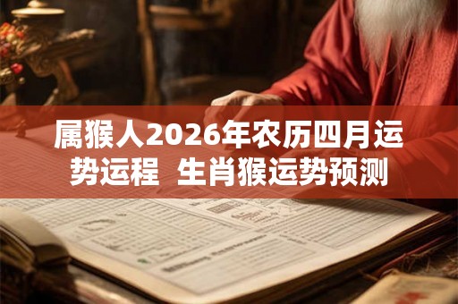 属猴人2026年农历四月运势运程  生肖猴运势预测