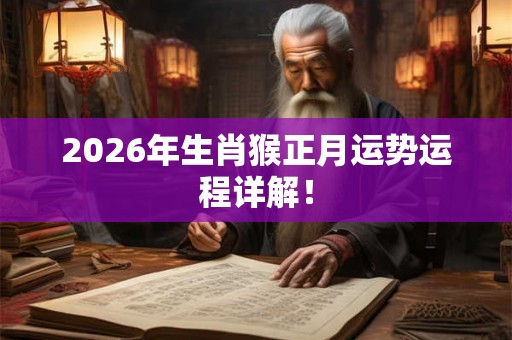 2026年生肖猴正月运势运程详解！