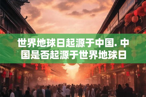世界地球日起源于中国. 中国是否起源于世界地球日
