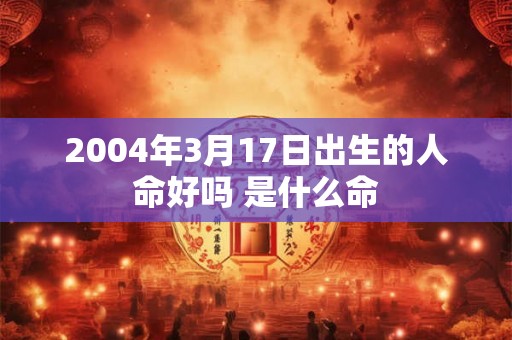 2004年3月17日出生的人命好吗 是什么命