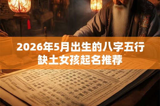 2026年5月出生的八字五行缺土女孩起名推荐