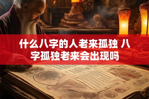 什么八字的人老来孤独 八字孤独老来会出现吗