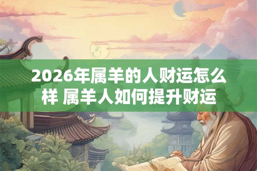 2026年属羊的人财运怎么样 属羊人如何提升财运