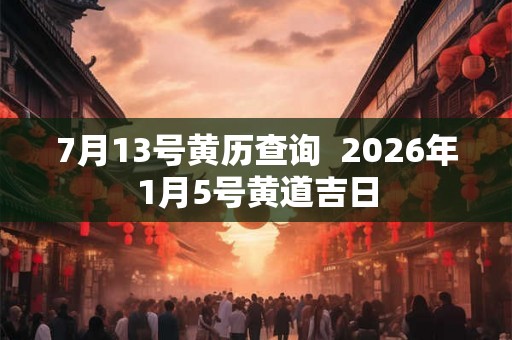 7月13号黄历查询  2026年1月5号黄道吉日