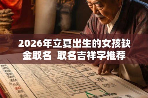 2026年立夏出生的女孩缺金取名  取名吉祥字推荐