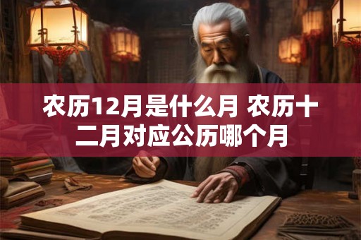 农历12月是什么月 农历十二月对应公历哪个月