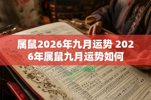 属鼠2026年九月运势 2026年属鼠九月运势如何