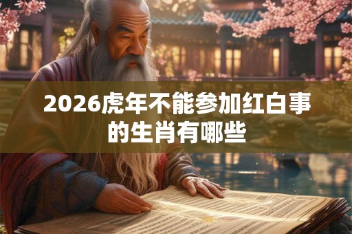 2026虎年不能参加红白事的生肖有哪些