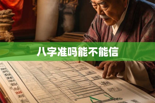 八字准吗能不能信