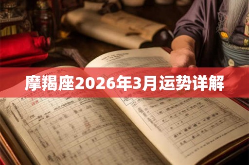 摩羯座2026年3月运势详解