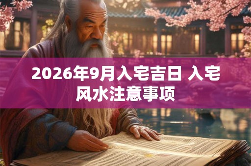 2026年9月入宅吉日 入宅风水注意事项