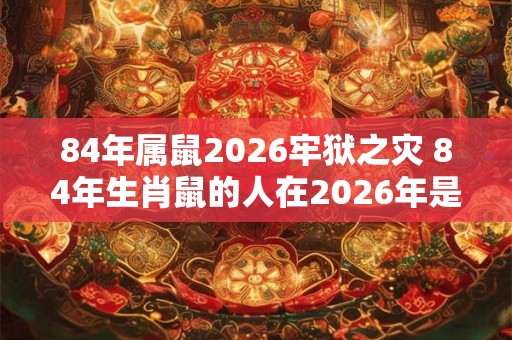 84年属鼠2026牢狱之灾 84年生肖鼠的人在2026年是否会遭遇牢狱之灾 84年属鼠2026牢狱之灾 84年生肖鼠的人在2026年是否会遭遇牢狱之灾