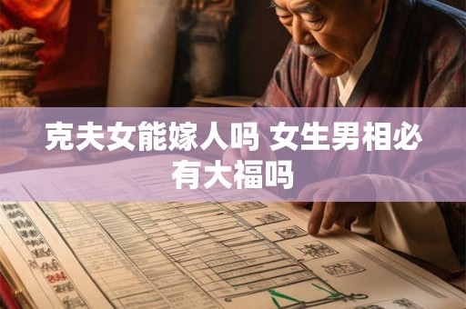 克夫女能嫁人吗 女生男相必有大福吗