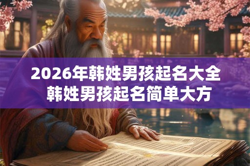 2026年韩姓男孩起名大全  韩姓男孩起名简单大方