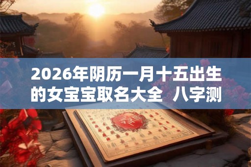2026年阴历一月十五出生的女宝宝取名大全  八字测算