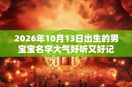 2026年10月13日出生的男宝宝名字大气好听又好记