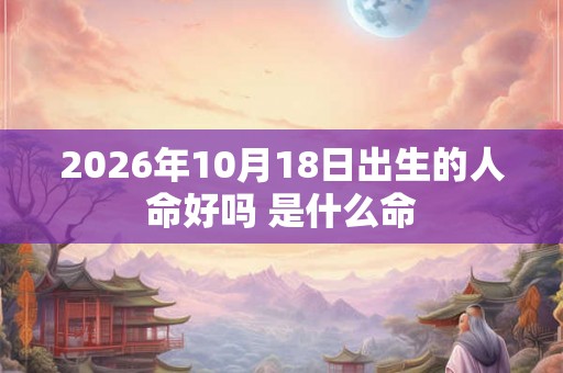 2026年10月18日出生的人命好吗 是什么命