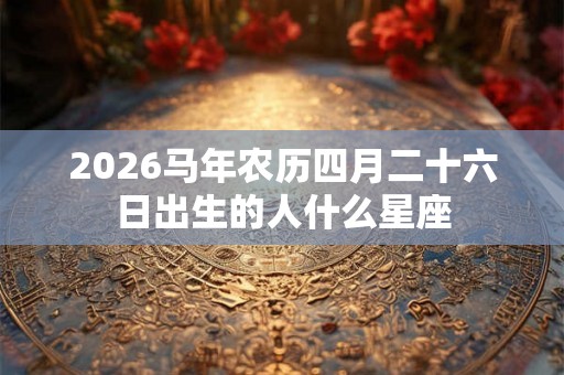 2026马年农历四月二十六日出生的人什么星座
