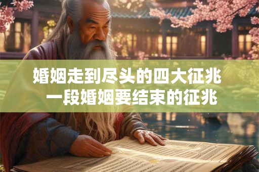 婚姻走到尽头的四大征兆  一段婚姻要结束的征兆