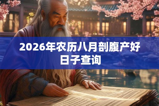 2026年农历八月剖腹产好日子查询