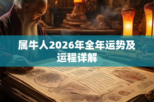 属牛人2026年全年运势及运程详解